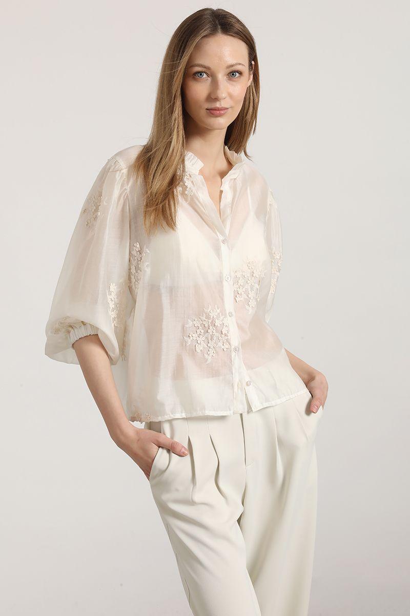 Pantalón ancho liola mujer beige-3