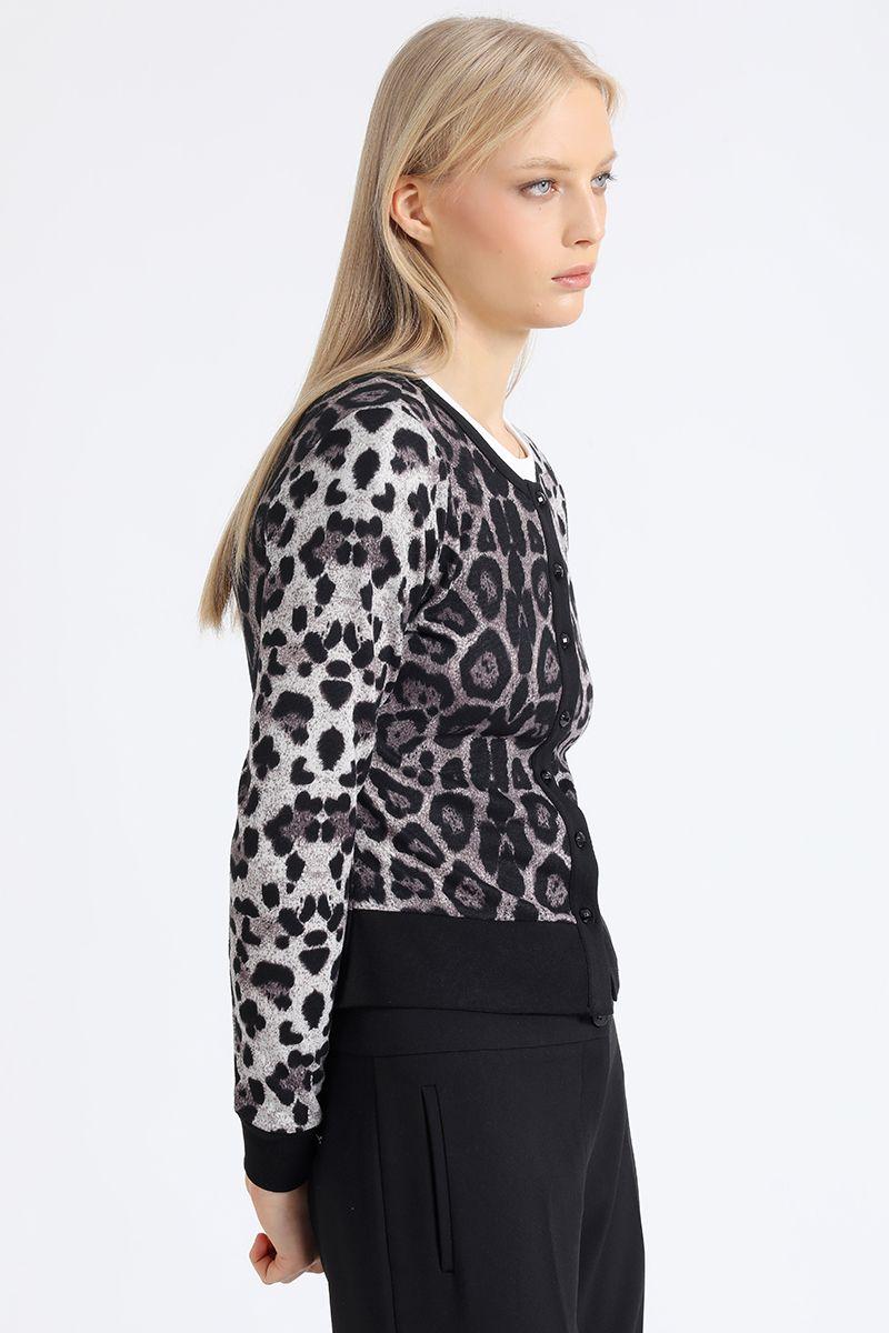 Cardigan Animal Print, Gris Liola-4