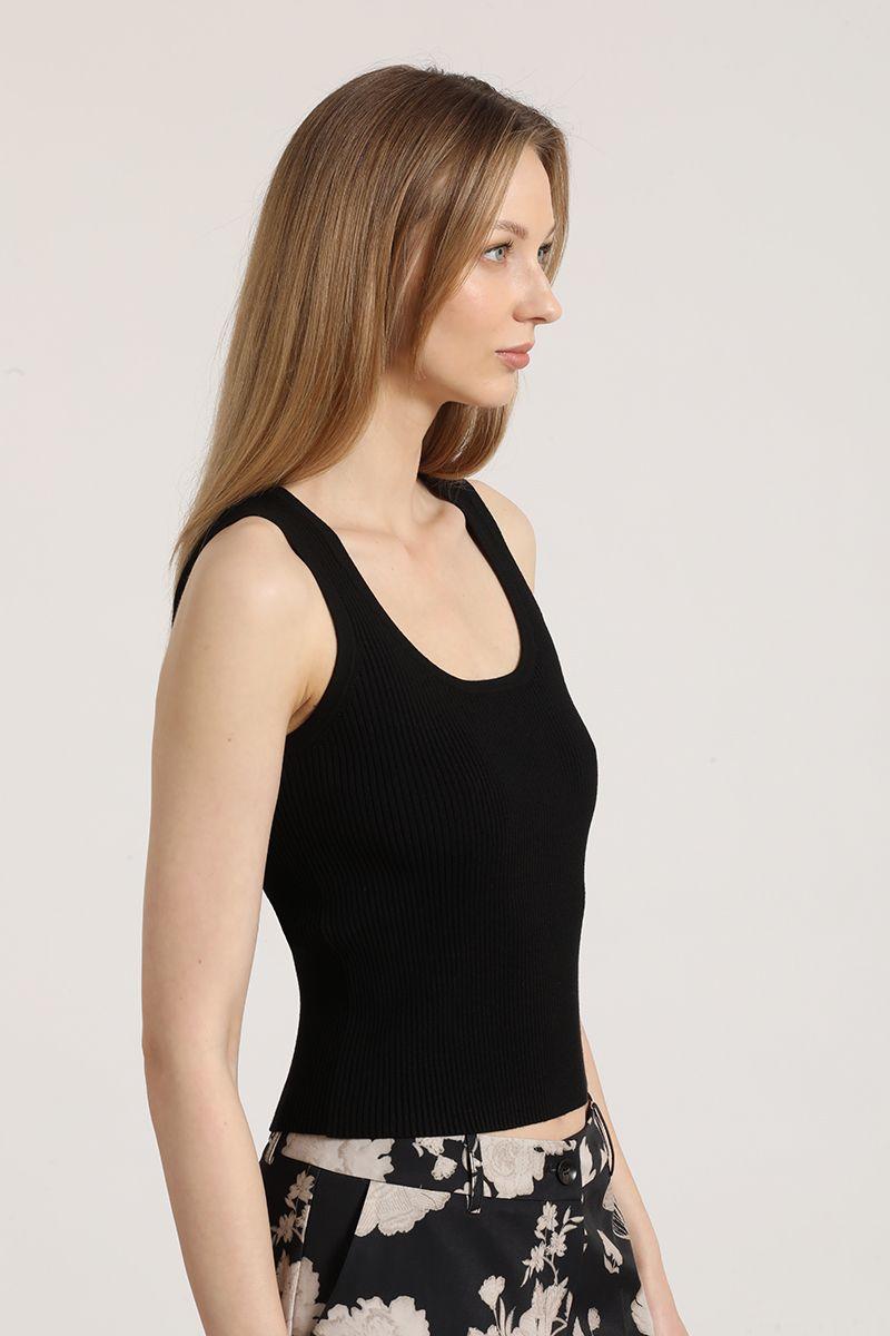 Polera tejida punto liola mujer negro-4