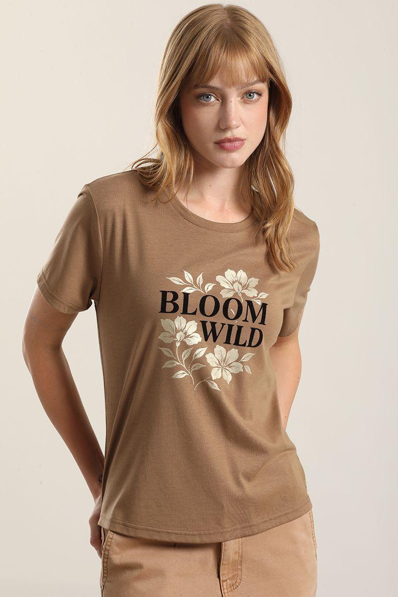 Polera Estampado Bloom Wild, Camel Liola-0
