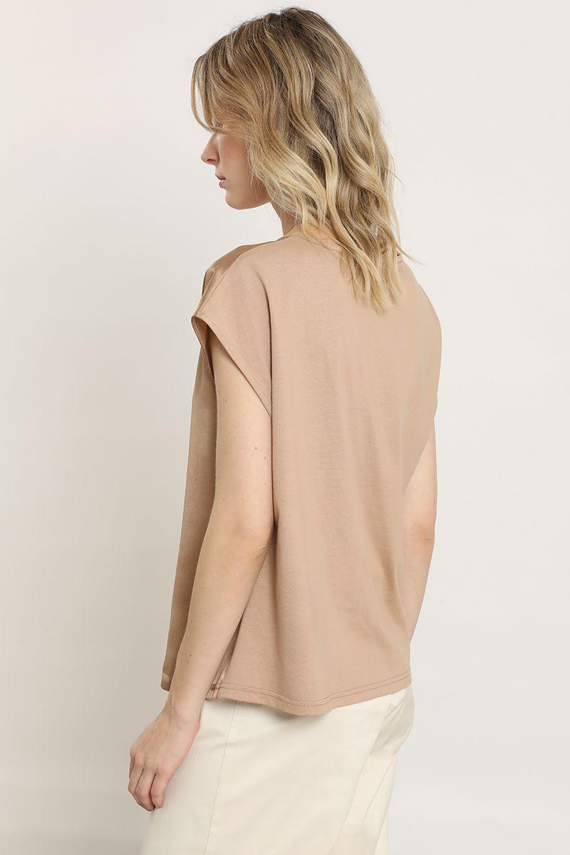 Polera satin, herraje metal, beige Liola-5