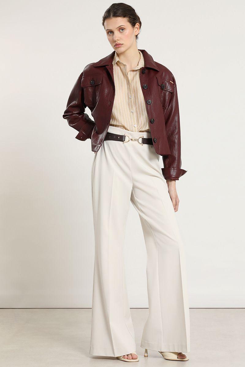 Chaqueta efecto cuero, burdeo Liola-6