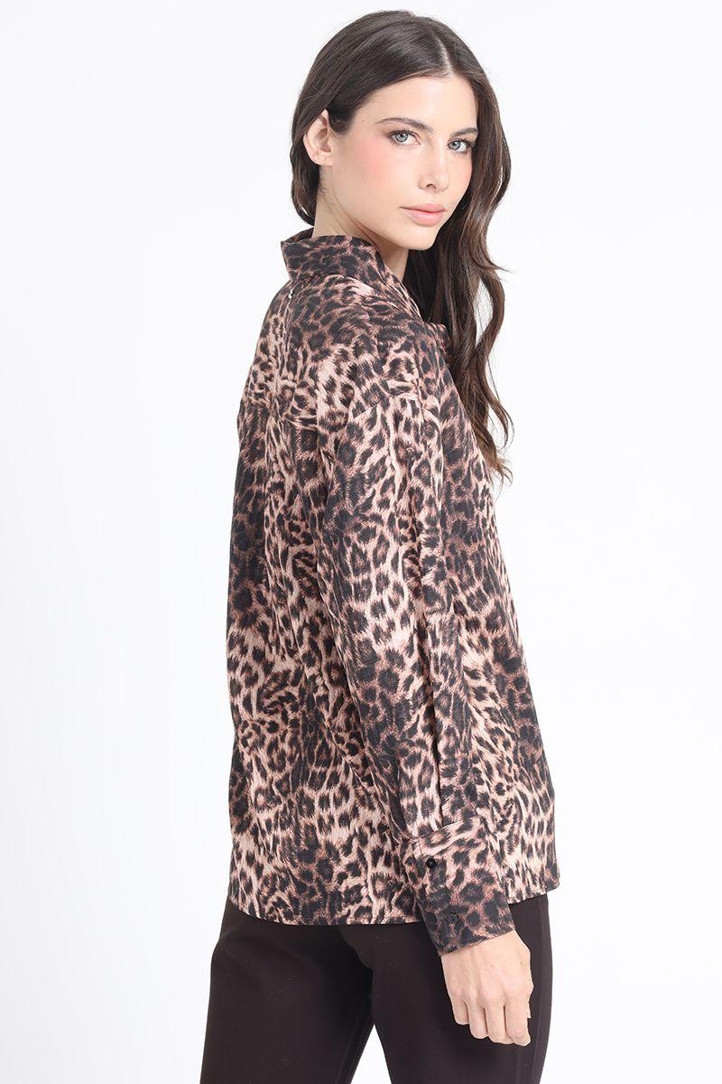 Blusa Estampado Animal Print, Negro Liola-3