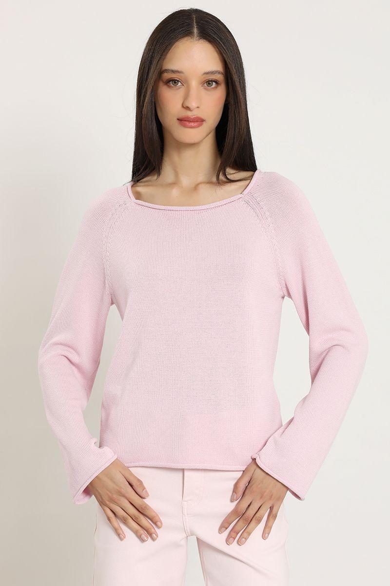 Sweater punto basico, rosa Liola-3