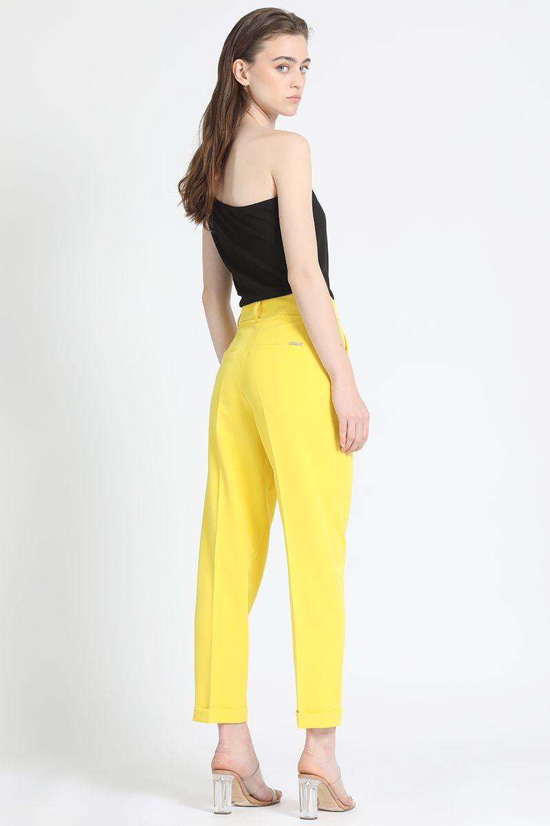 Pantalon Sastre Con Bastilla, Amarillo Liola-2
