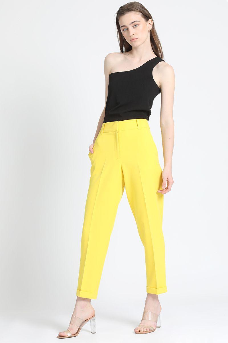 Pantalon Sastre Con Bastilla, Amarillo Liola-3