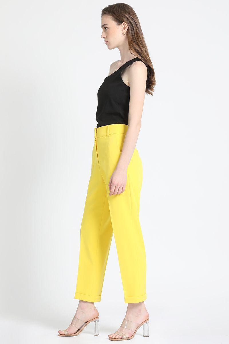 Pantalon Sastre Con Bastilla, Amarillo Liola-6
