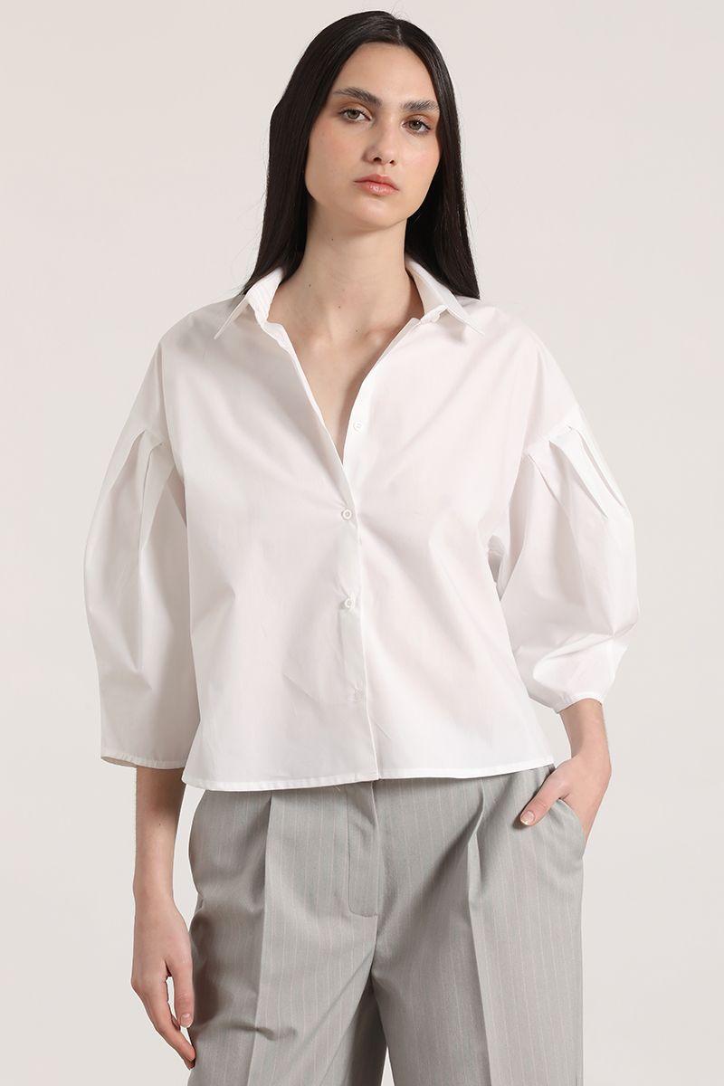 Blusa poplin Liola mujer blanco-4