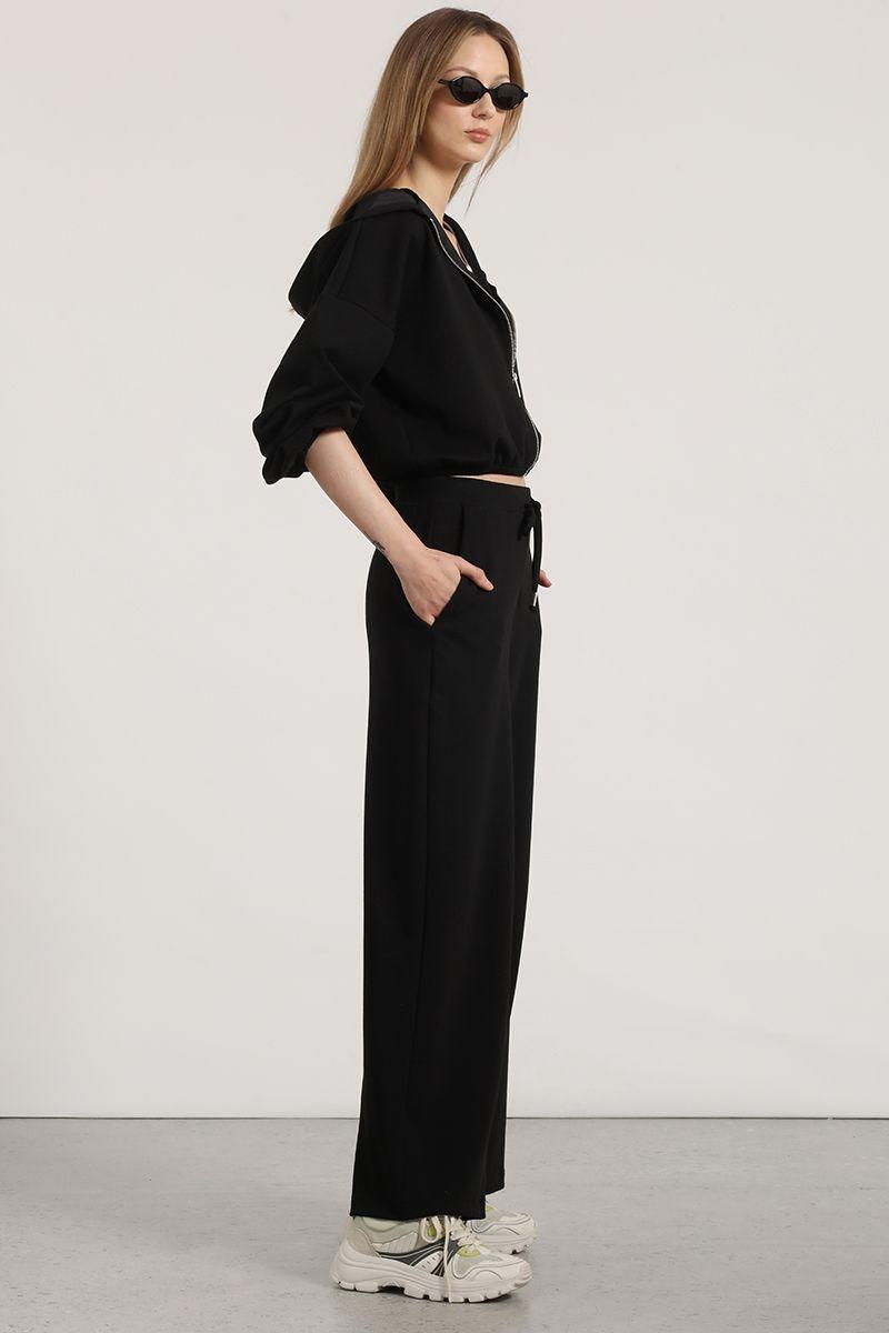 Chaqueta bomber con capucha mujer Liola negro-1