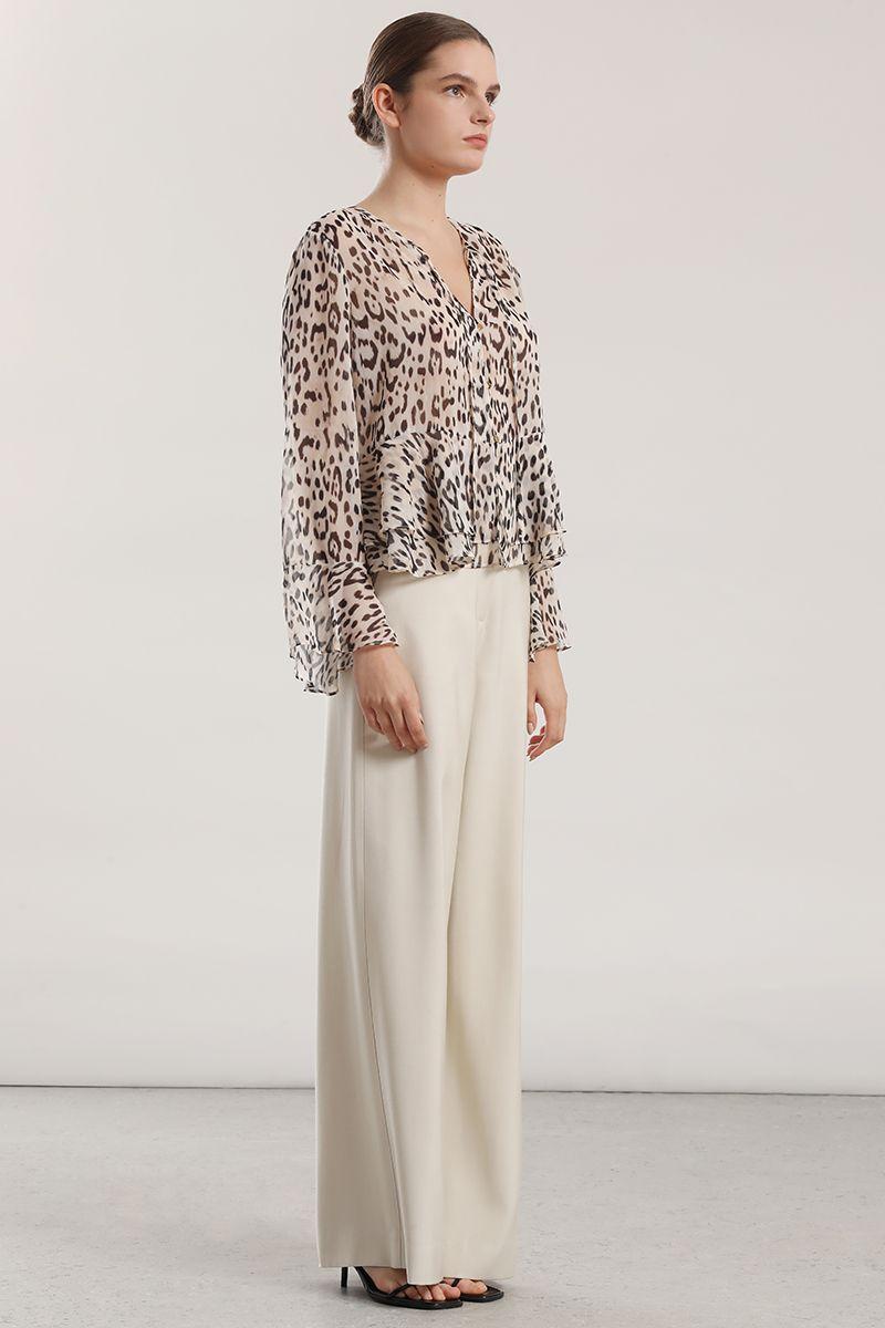 Blusa gasa estampado mujer Liola beige-5