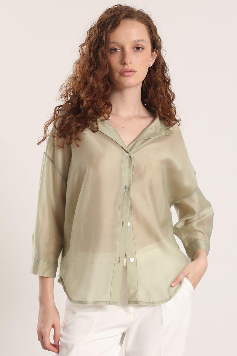 Blusa semitransparente liola mujer verde-2