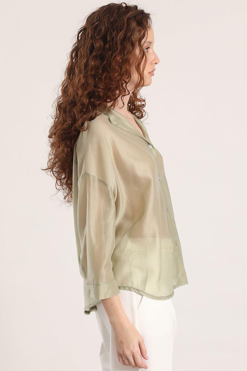 Blusa semitransparente liola mujer verde-3