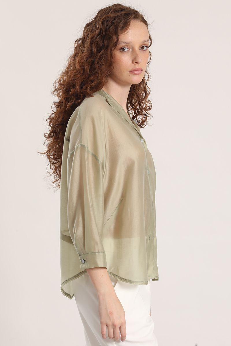 Blusa semitransparente liola mujer verde-4