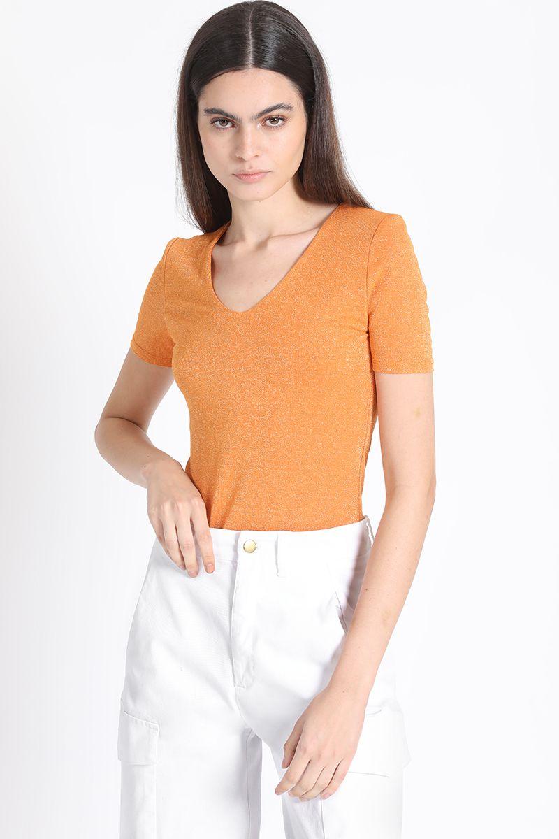 Polera Ajustada Naranjo Liola-2