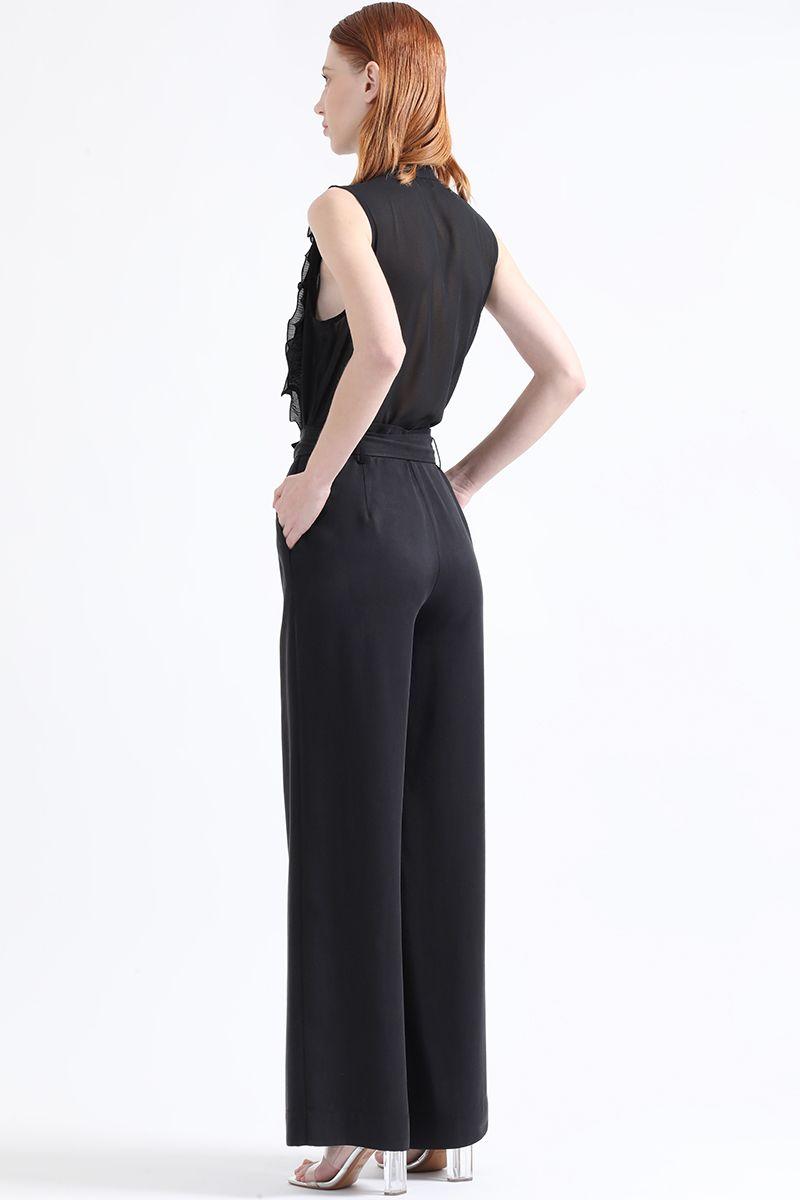 Pantalon Ancho Tiro Alto, Negro Liola-3