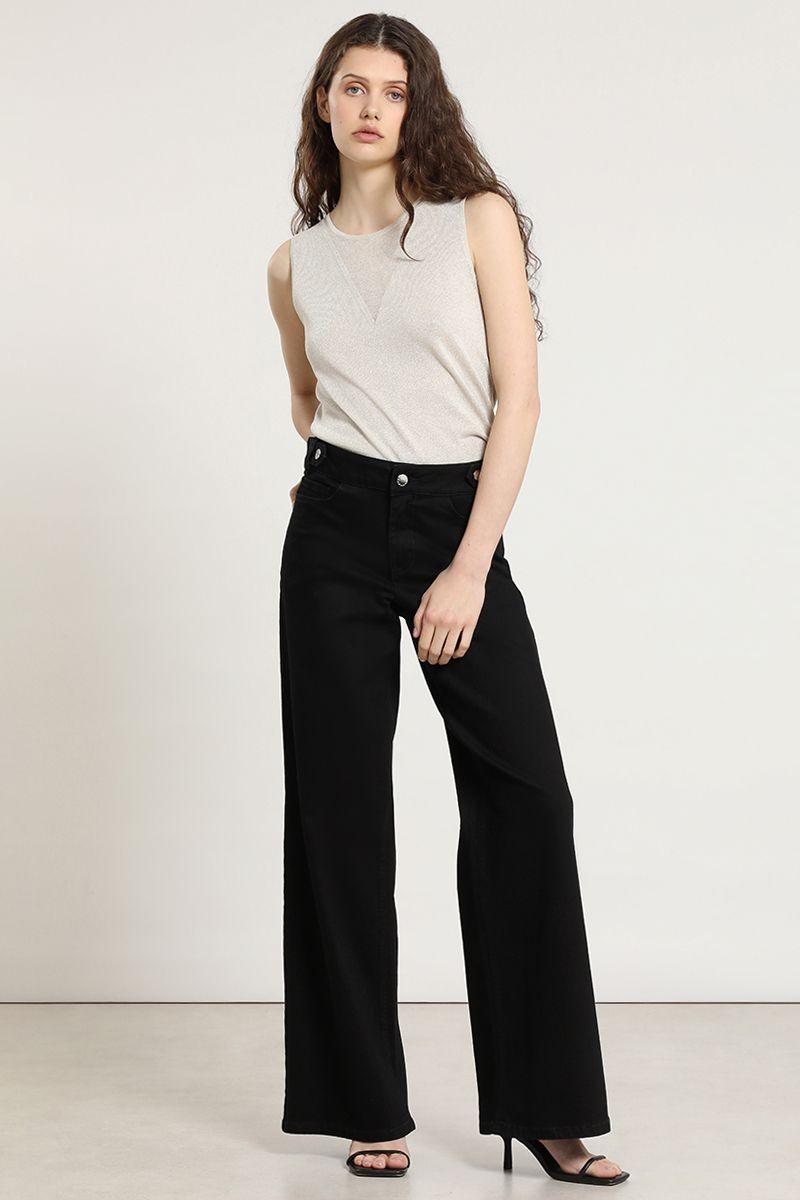 Jeans color, straight, negro Liola-3