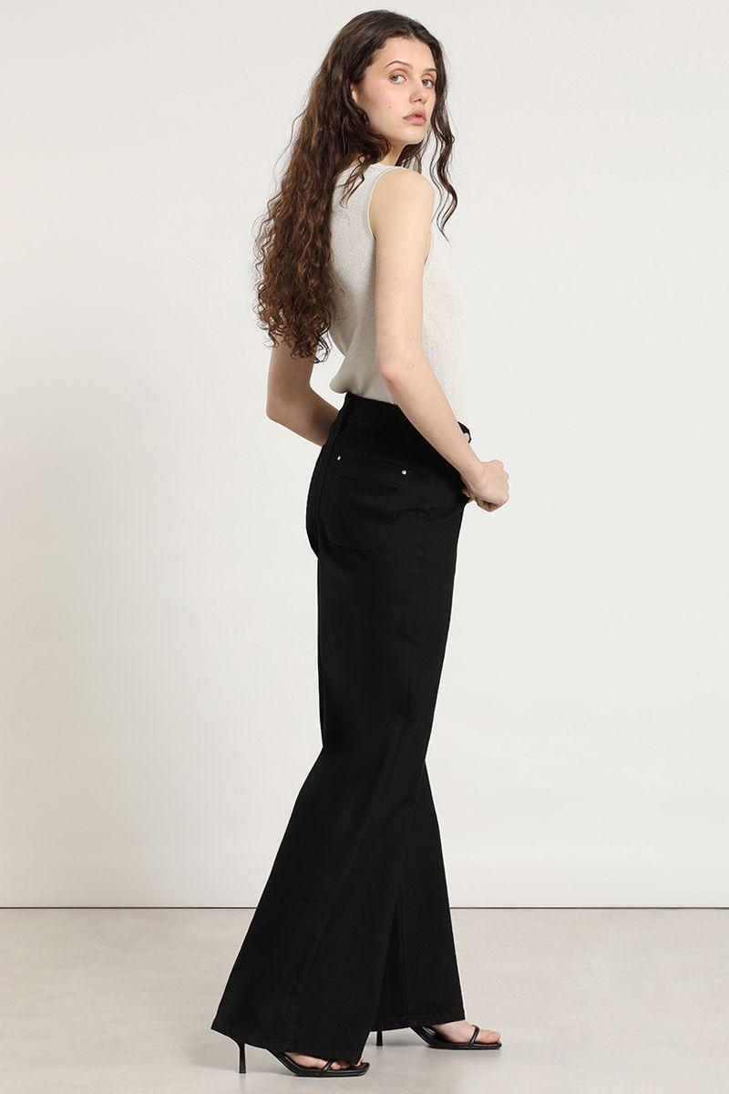 Jeans color, straight, negro Liola-4