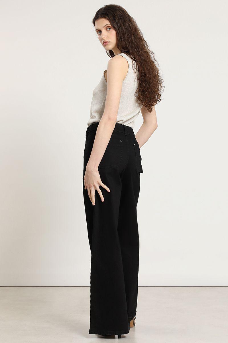 Jeans color, straight, negro Liola-5
