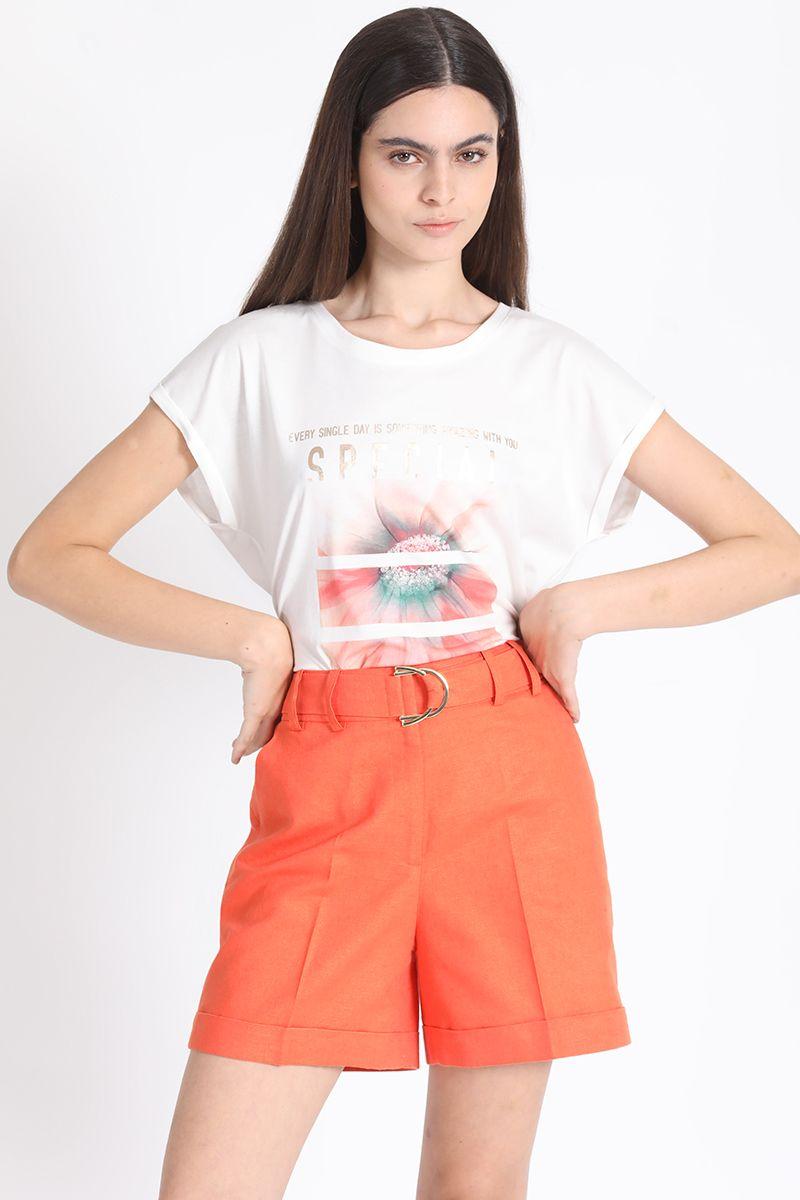 Polera Estampado Y Texto, Crudo Liola-0