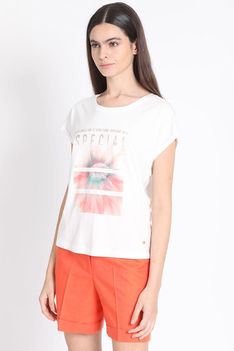 Polera Estampado Y Texto, Crudo Liola-2