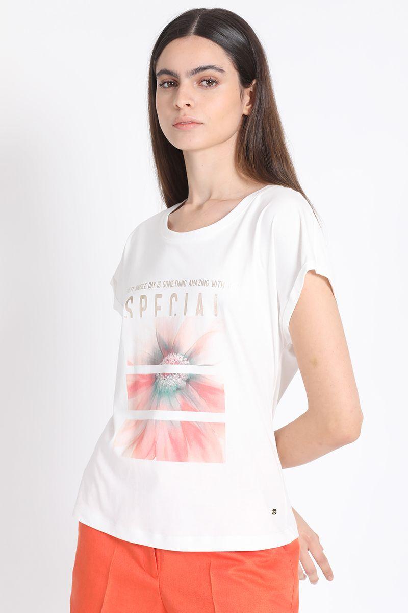 Polera Estampado Y Texto, Crudo Liola-3