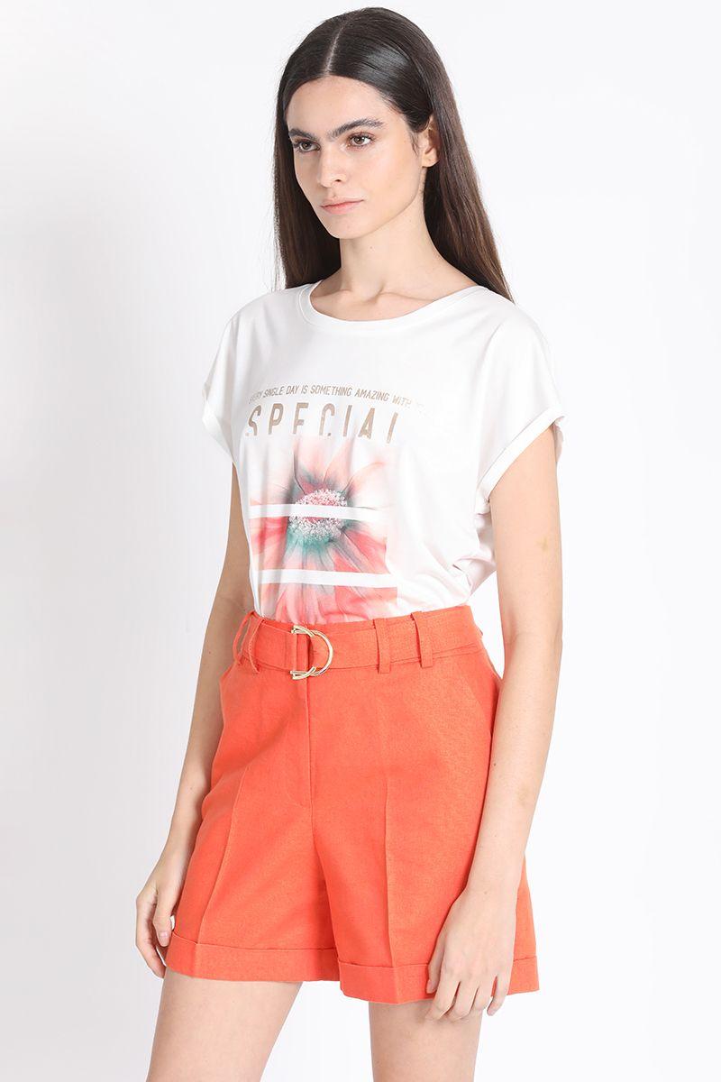 Polera Estampado Y Texto, Crudo Liola-5