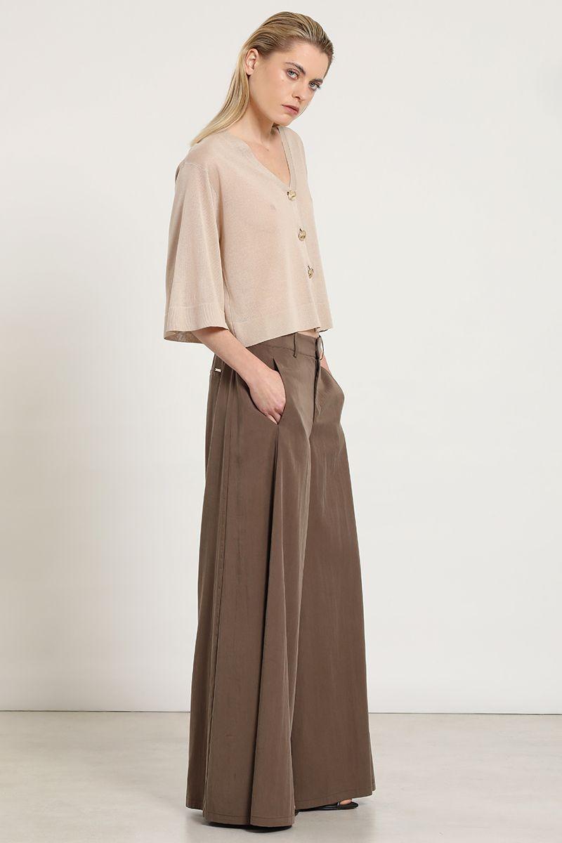 Pantalon ancho lyocell mix, tabaco Liola-2