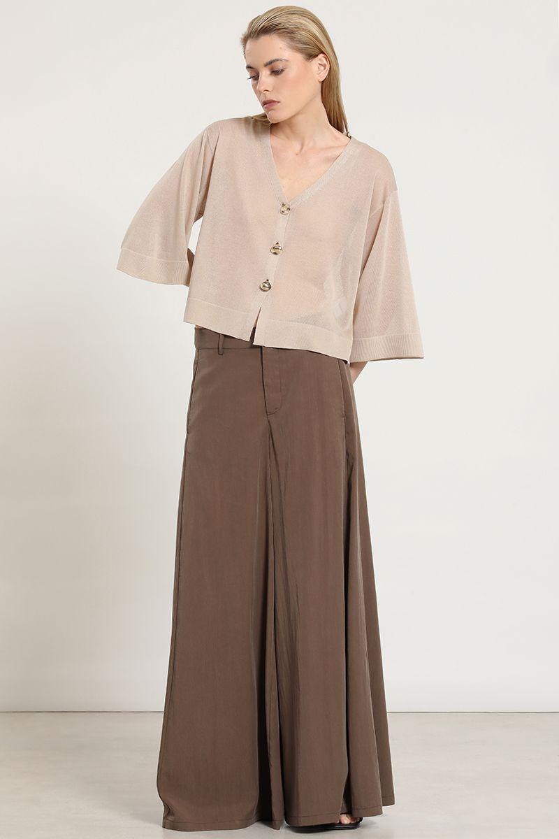 Pantalon ancho lyocell mix, tabaco Liola-3