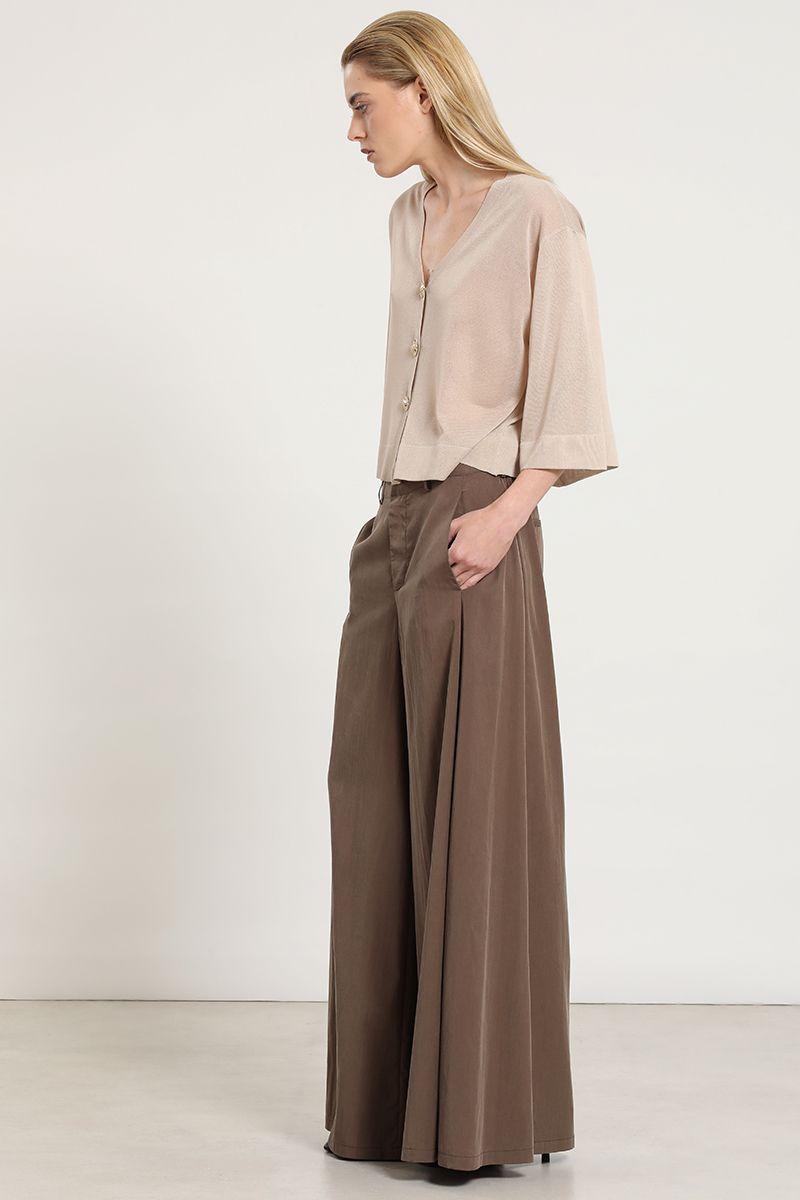 Pantalon ancho lyocell mix, tabaco Liola-4
