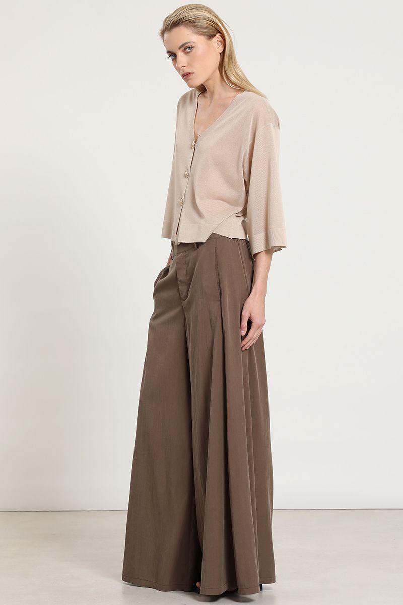 Pantalon ancho lyocell mix, tabaco Liola-5