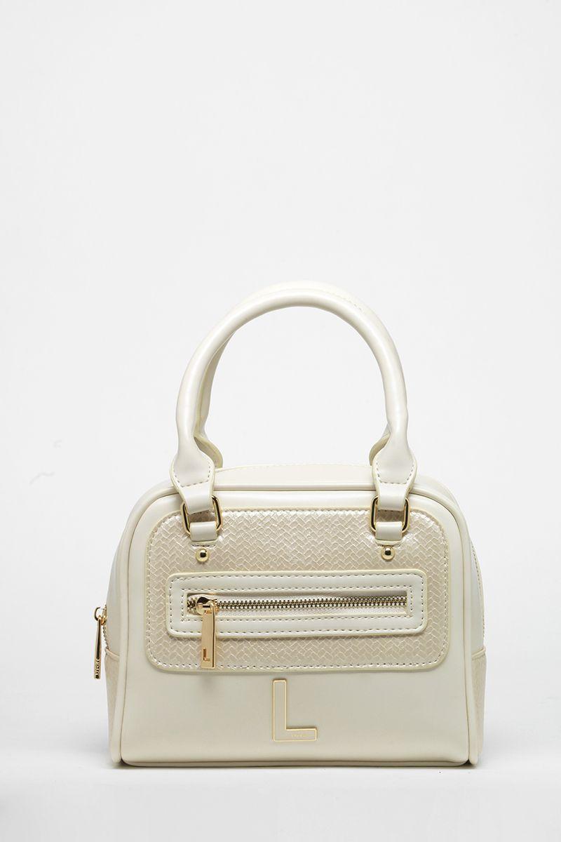 Cartera Efecto Cuero Mezcla Con Piton, Crudo Liola-0