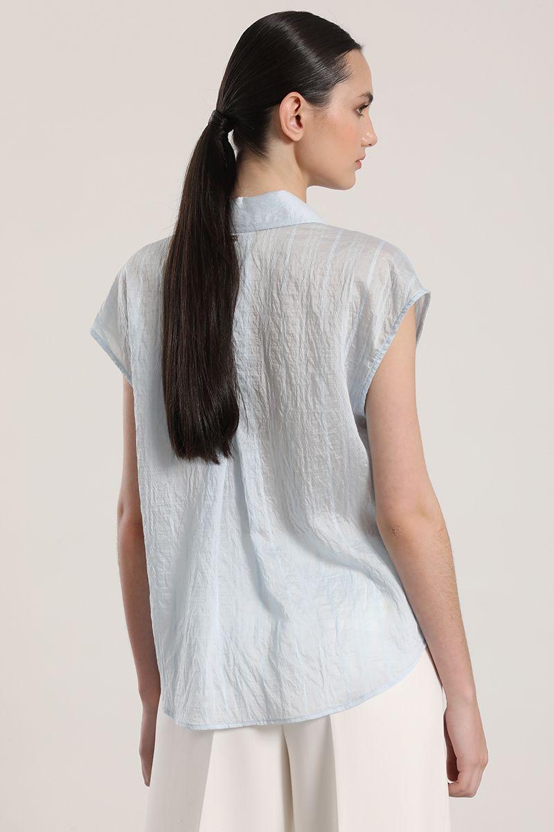 Blusa voile Liola mujer celeste-6
