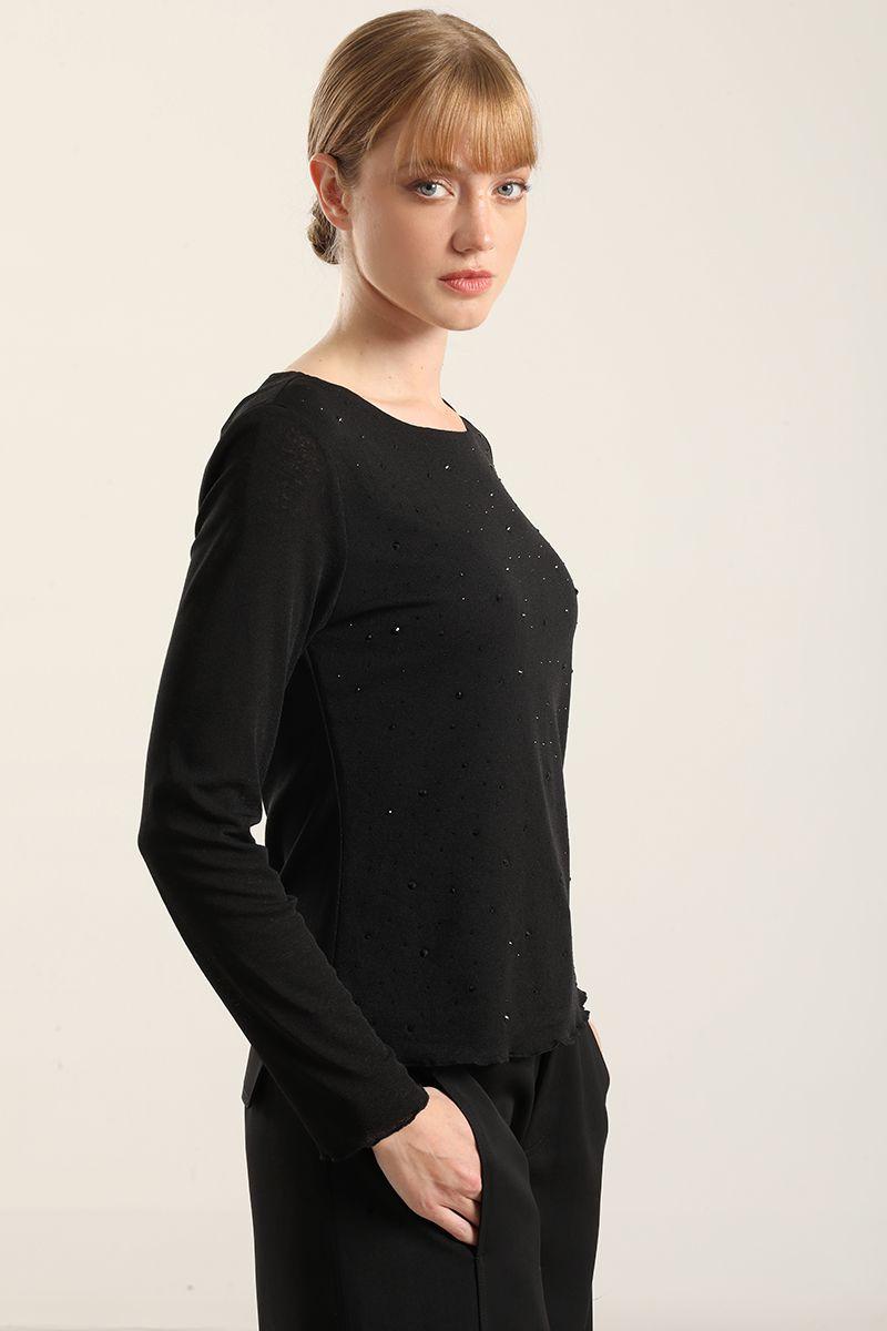 Top Aplicacion Strass, Negro Liola-2