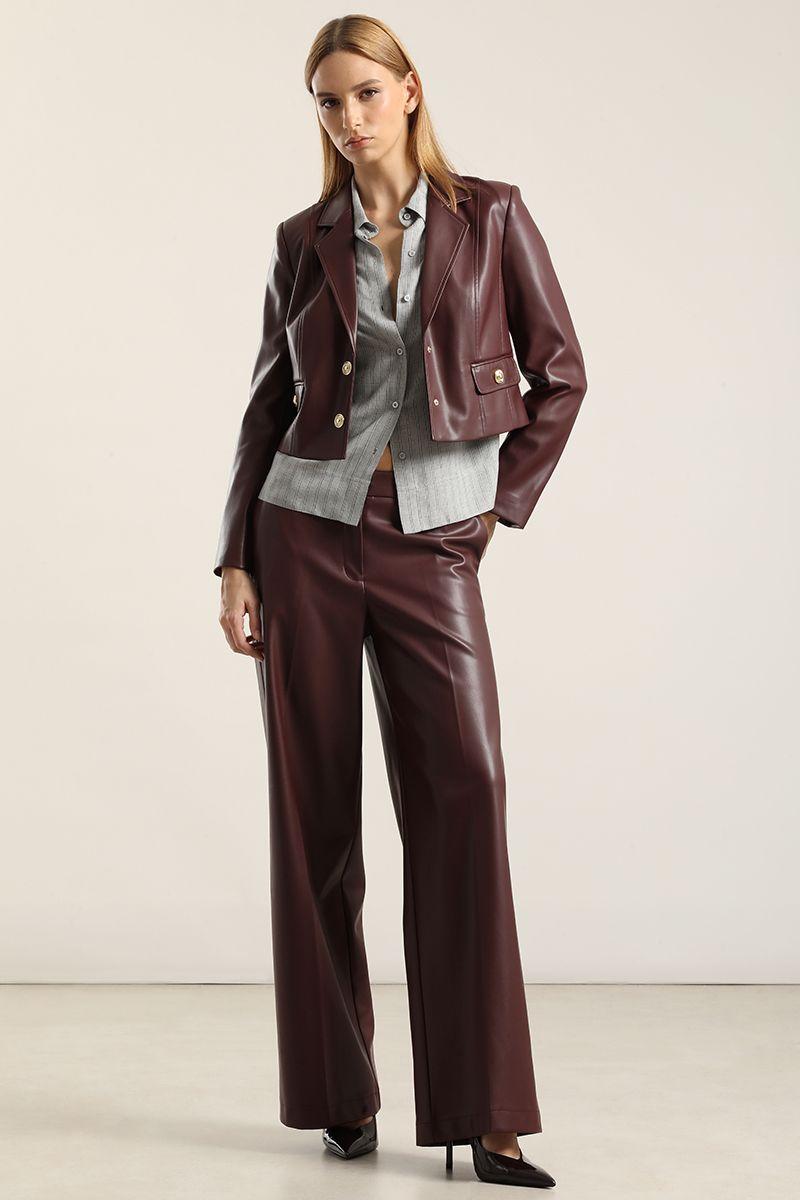 Chaqueta cropped, pespuntes, burdeo Liola-5