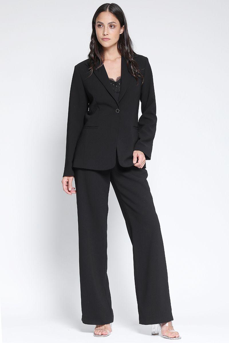 Blazer Clásico Entallado Negro Liola-1