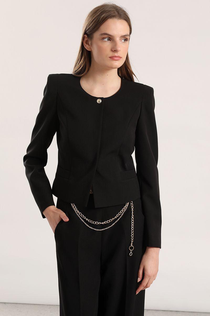 Chaqueta corta Liola mujer negro-0