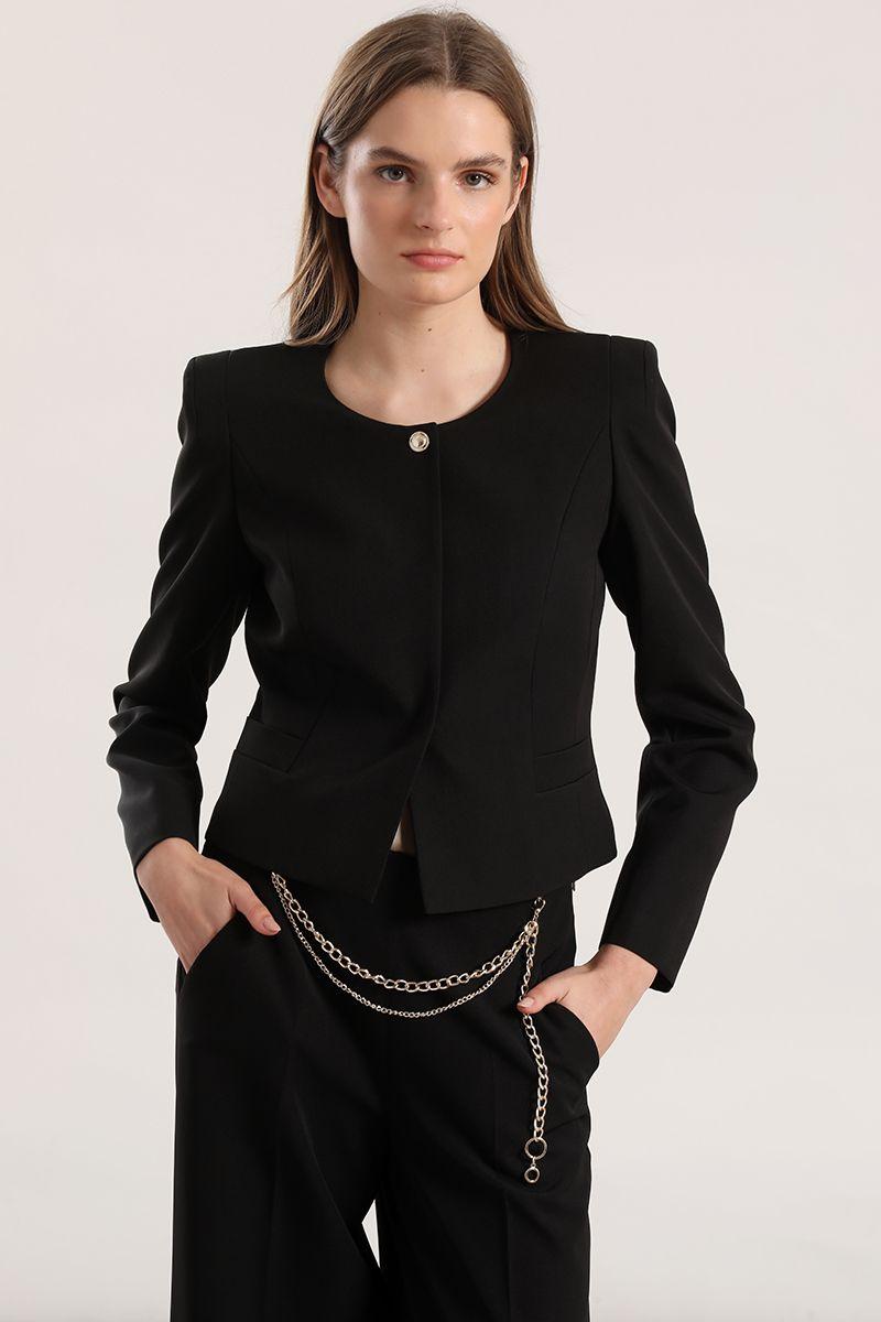 Chaqueta corta Liola mujer negro-2