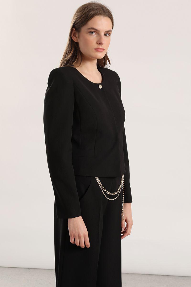 Chaqueta corta Liola mujer negro-4