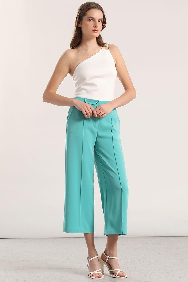 Pantalón sastre liola mujer turquesa-3