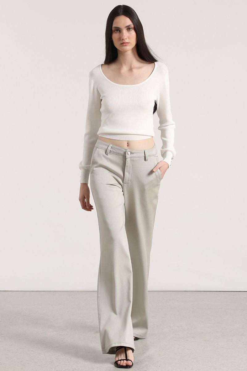 Pantalón palazzo liola mujer gris-0