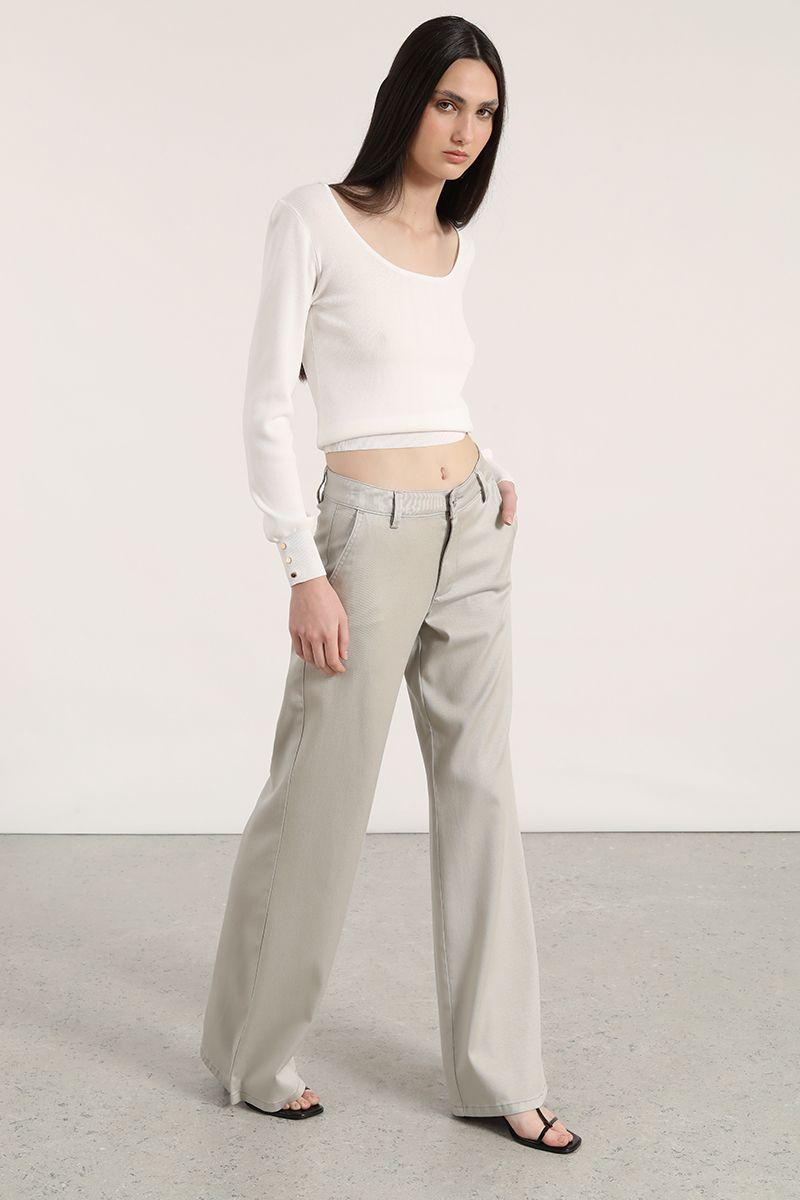 Pantalón palazzo liola mujer gris-2