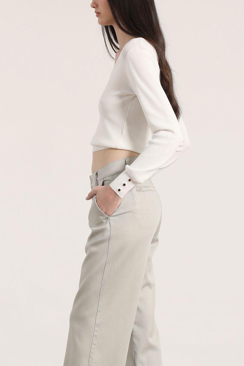 Pantalón palazzo liola mujer gris-5