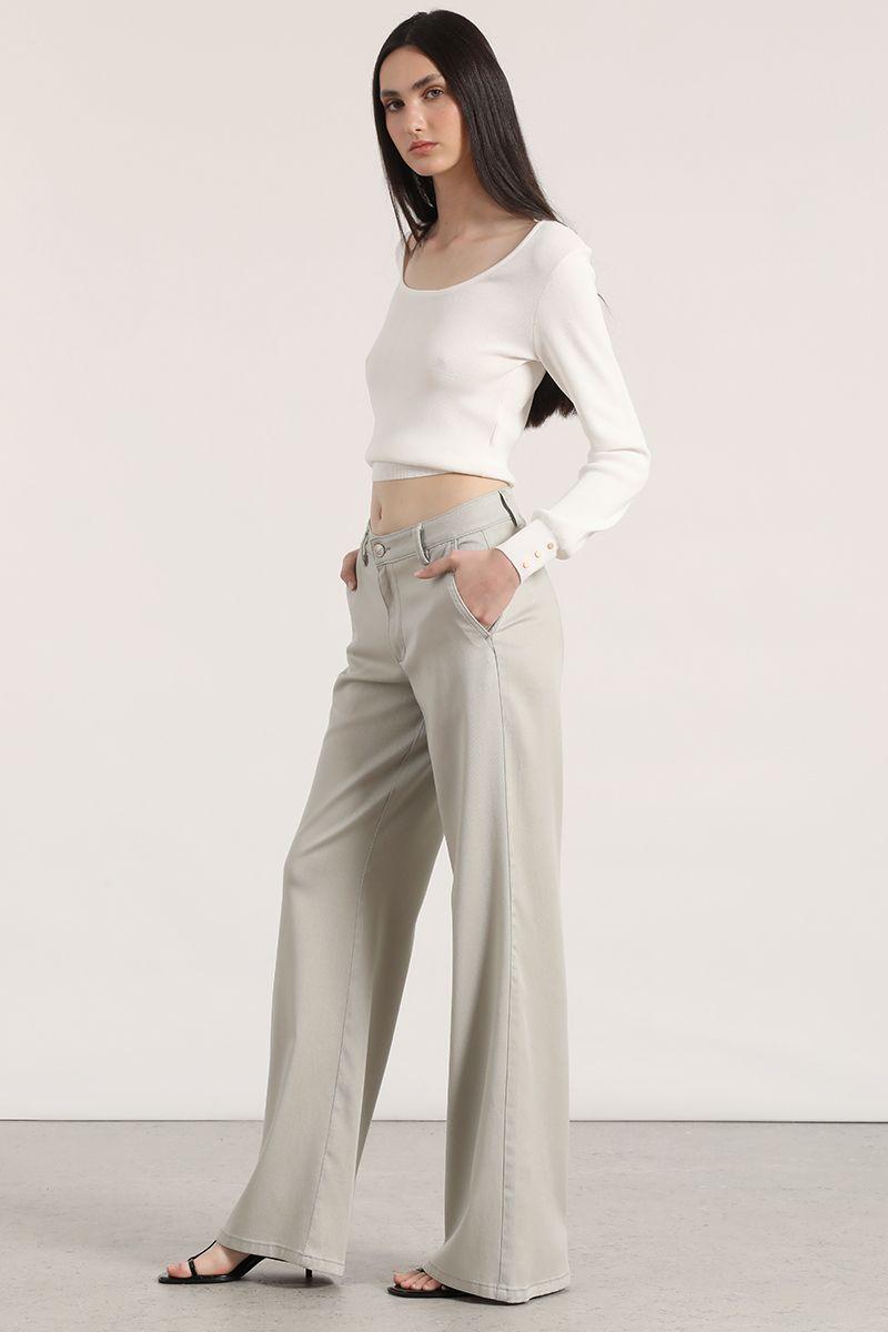 Pantalón palazzo liola mujer gris-6