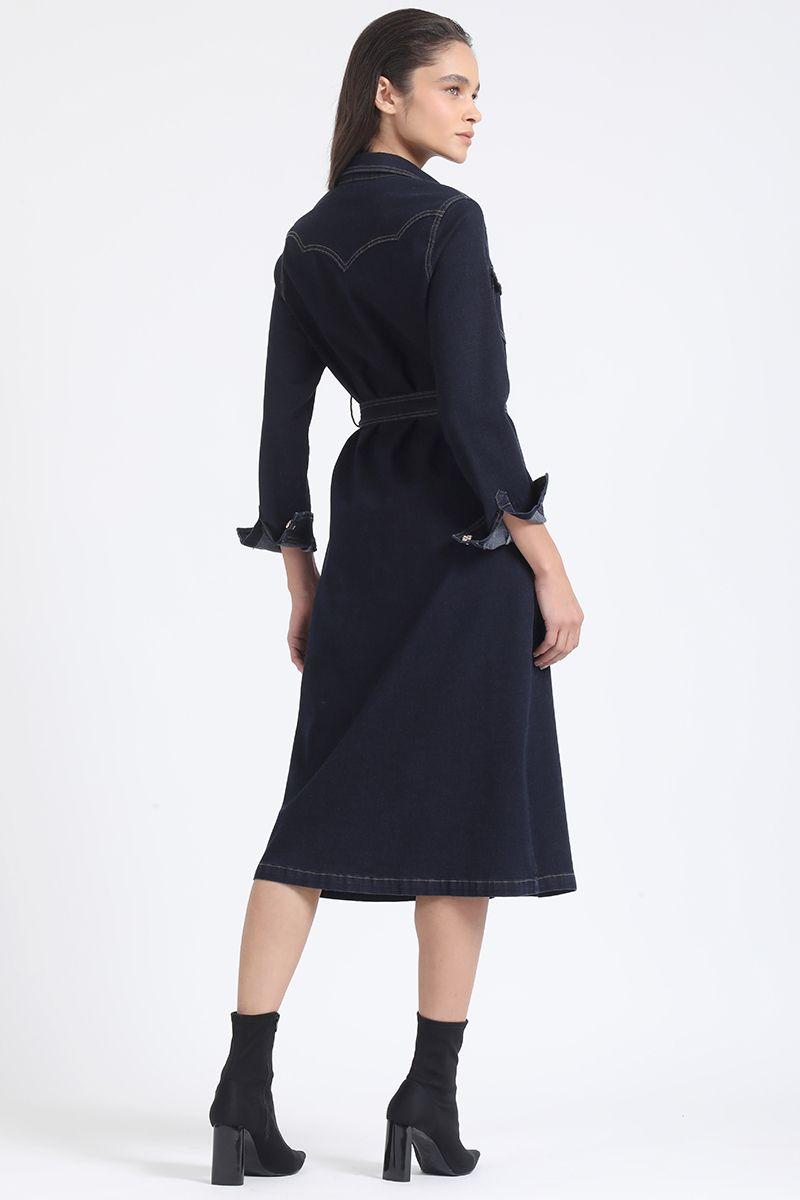 Vestido Midi Denim, Indigo Liola-3