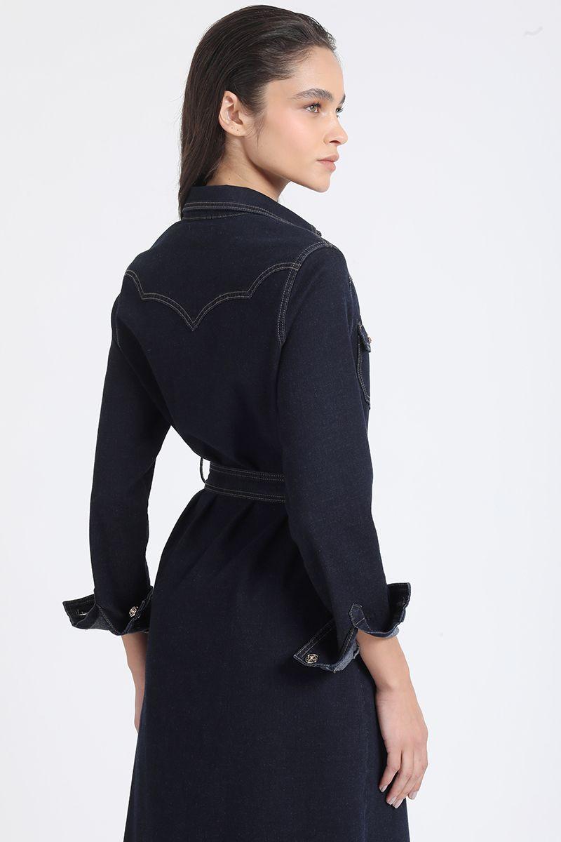 Vestido Midi Denim, Indigo Liola-5