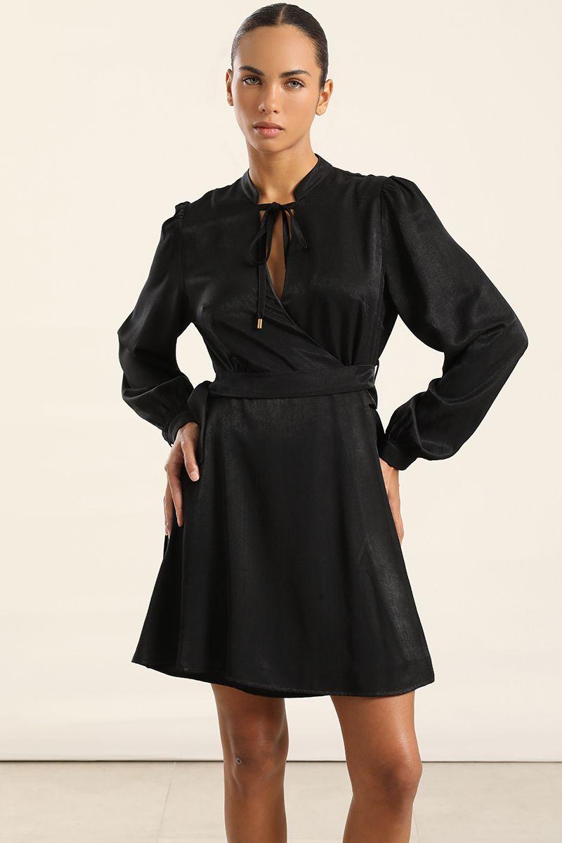 Vestido Corto Asimetrico, Negro Liola-0