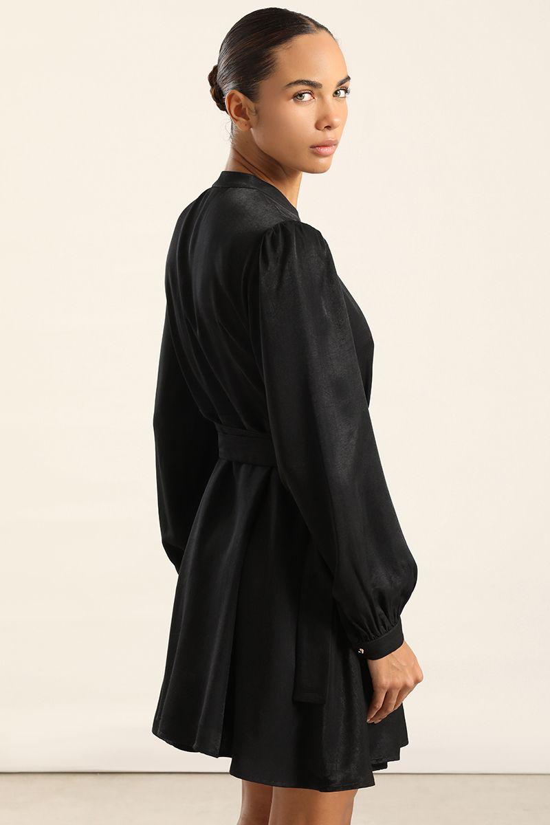 Vestido Corto Asimetrico, Negro Liola-2