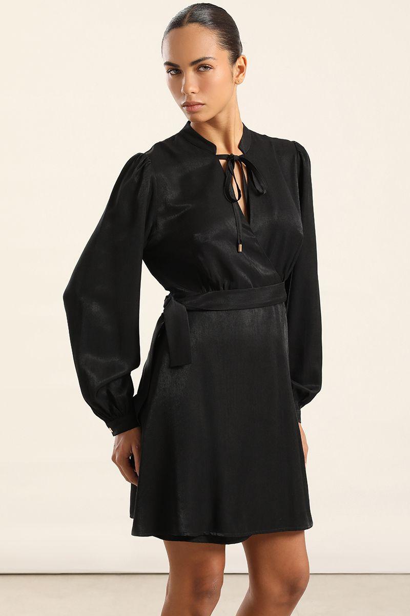 Vestido Corto Asimetrico, Negro Liola-6