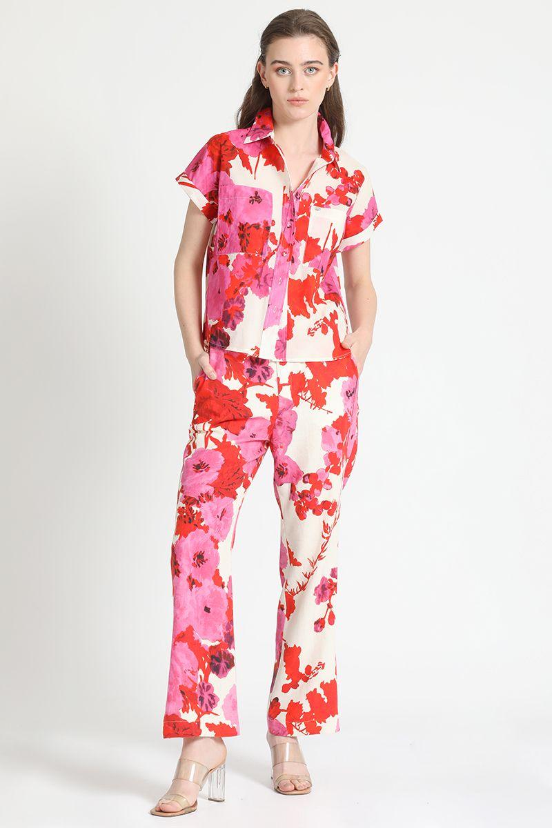 Blusa M/C Algodón Voile Estampado Rosa Liola-1