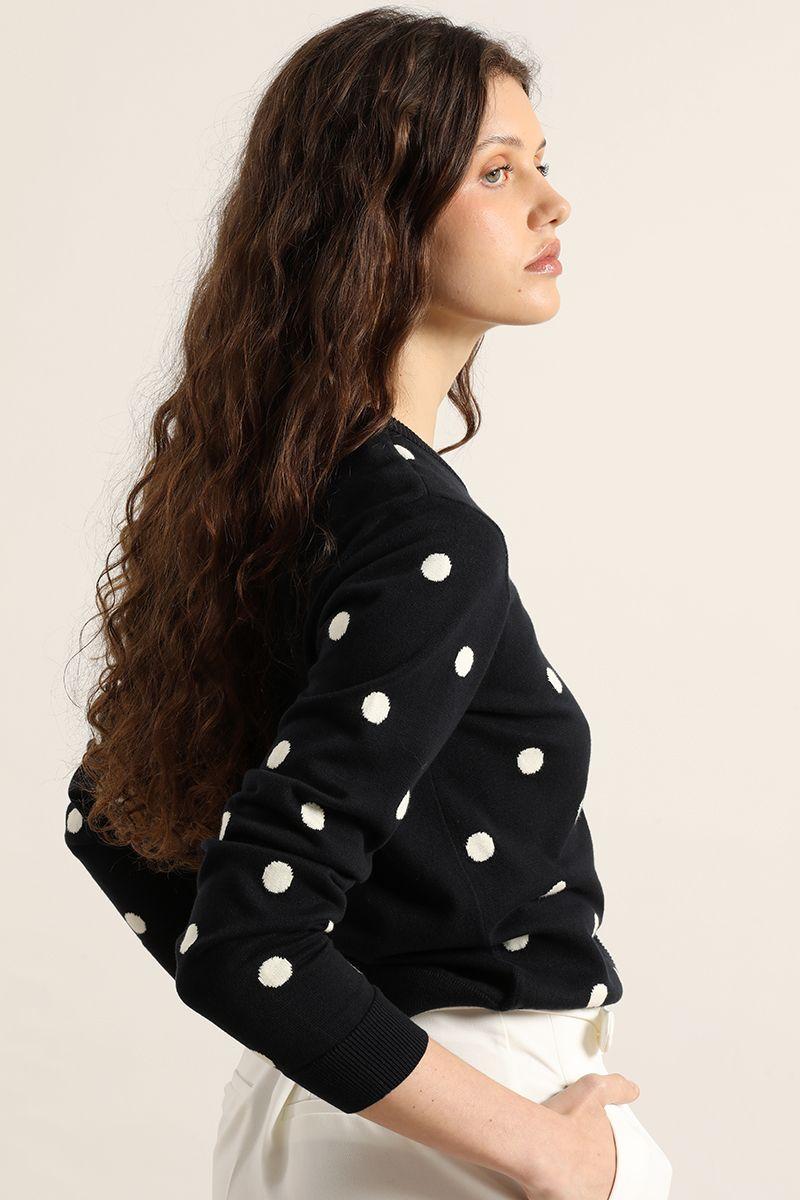 Cardigan punto lunares, azul Liola-3